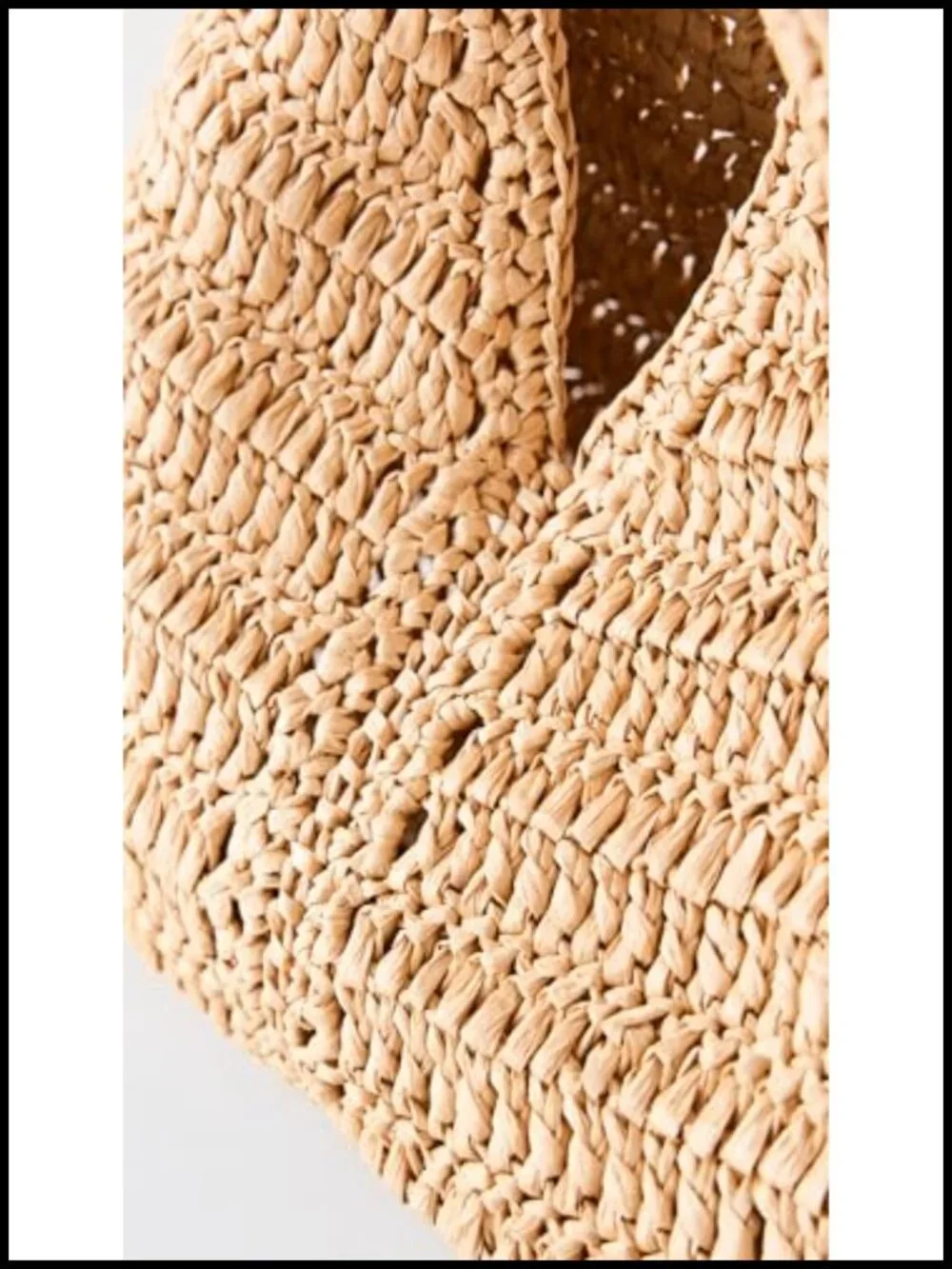 Women's Raffia Hobo Bag with Twisted Handle, Open Top